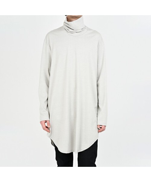 LAD MUSICIAN（ラッドミュージシャン）の「HIGH NECK FLARE LONG T-SH（Tシャツ/カットソー・レディース・WHITE/LIGHT BLUE GRAY/BLACK・42）」の3枚目の写真