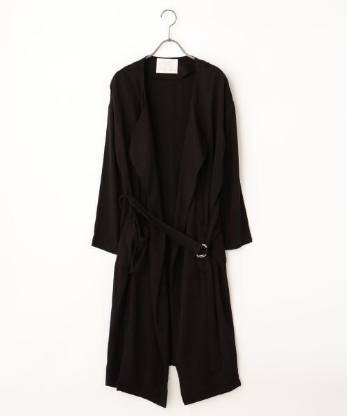 RAY CASSIN(レイカズン)の「ノーカラーロングガウン(ジャケット/アウター・レディース・ブラック/カーキ/ブラウン・FREE)」の1枚目の写真