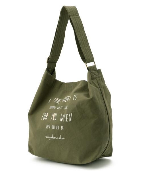 RAY CASSIN（レイカズン）の「キャンバスショルダーバッグ（バッグ・レディース・カーキ/ピンク/キナリ・FREE）」の4枚目の写真