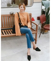 FLYMODEL | プレーンワイドスリーブ長袖Tシャツ(P0000QHL)(Tシャツ/カットソー)