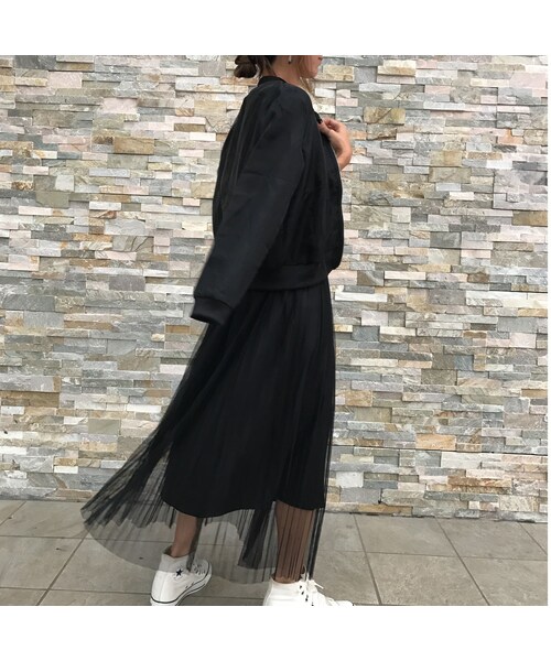 copine(コピン)の「オーガンジー素材のMA-1 ブルゾン【クリックポスト対象商品】(ブルゾン・レディース・その他)」の1枚目の写真