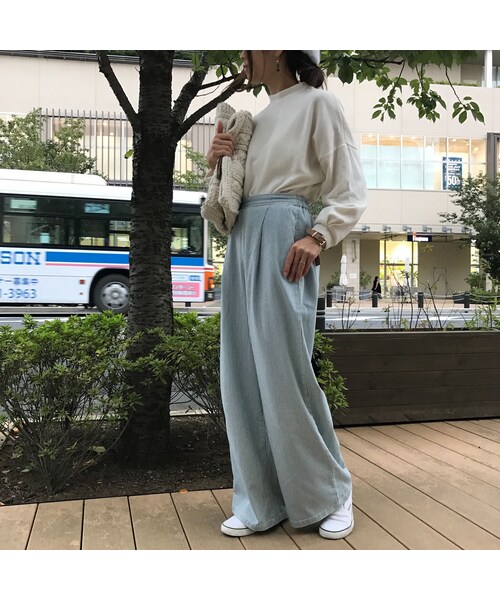copine（コピン）の「ヒッコリーワイドデニムパンツ（その他パンツ・レディース・その他）」の6枚目の写真