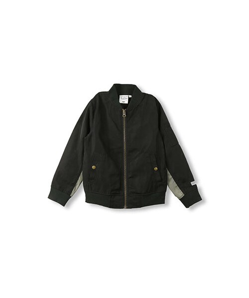 RADCHAP（ラッドチャップ）の「MA-1ジャケット（ブルゾン・キッズ・カーキグリーン/ブラック・90～140）」の2枚目の写真