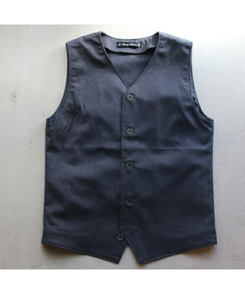 Audience(オーディエンス)の「ウールライクツイルストレッチ Vネックベスト(ベスト・レディース・Navy Stripe/Gray Stripe/Black /Camel/Navy Glen Check/Black Glen Check・S/M/L/XL)」の6枚目の写真