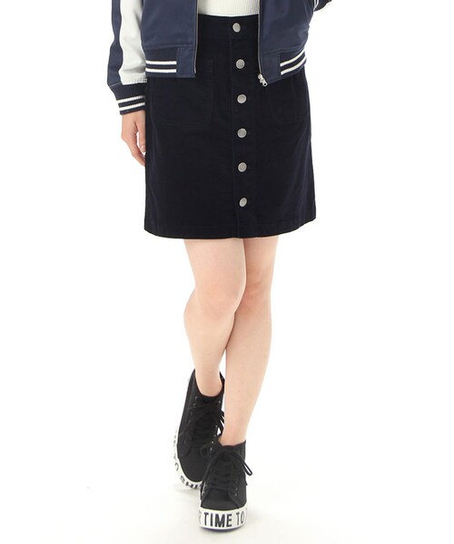 Honeys（ハニーズ）の「前ボタンスカート（スカート・レディース・コン/ピンク/キャメル/カーキ・Ｓ/Ｍ/Ｌ）」の3枚目の写真