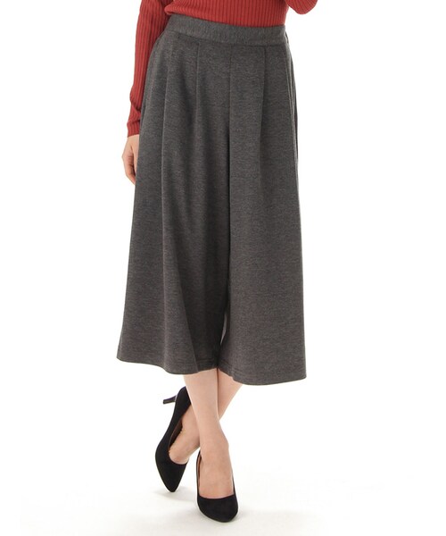 Honeys（ハニーズ）の「カットソーガウチョパンツ（パンツ・スキニー・レディース・ブラック/ネイビー/ボルドー/グリーン/杢チャコール/コンストライプ・Ｓ/Ｍ/Ｌ）」の3枚目の写真