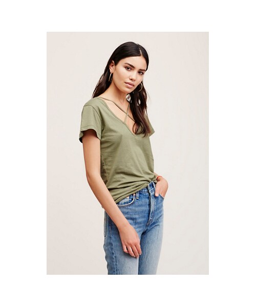 LNA(エルエヌエー)の「LNA Womens LNA CROSS TEE(Tシャツ/カットソー・レディース・Black/White/Green・L/XS/M/S)」の3枚目の写真