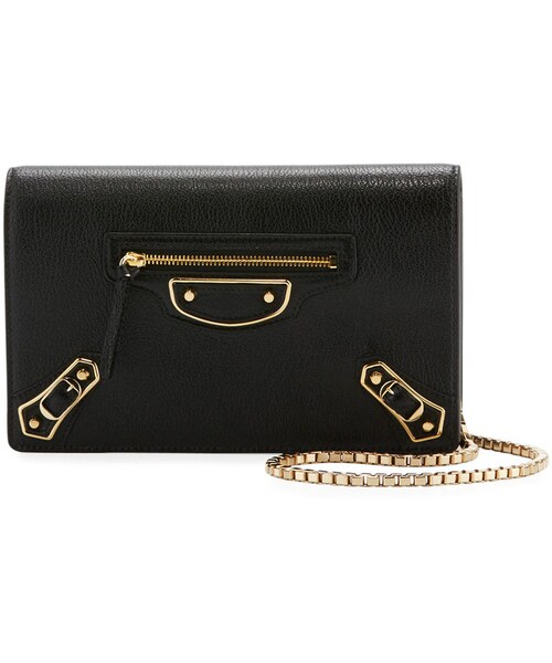 BALENCIAGA（バレンシアガ）の「Balenciaga Metallic Edge Wallet-on-Chain, Black（ショルダーバッグ・レディース・Black・One Size）」の2枚目の写真