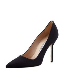 Manolo Blahnik | Manolo Blahnik BB Crepe Pointed-Toe 105mm Pump, Black(パンプス)