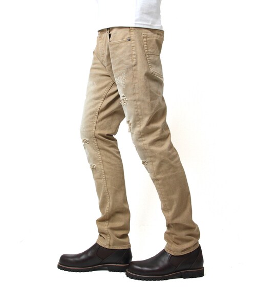 JACKROSE(ジャックローズ)の「カツラギダメージリメイクカラーパンツ(パンツ・メンズ・ブラック/ベージュ・S/M/L/XL)」の15枚目の写真