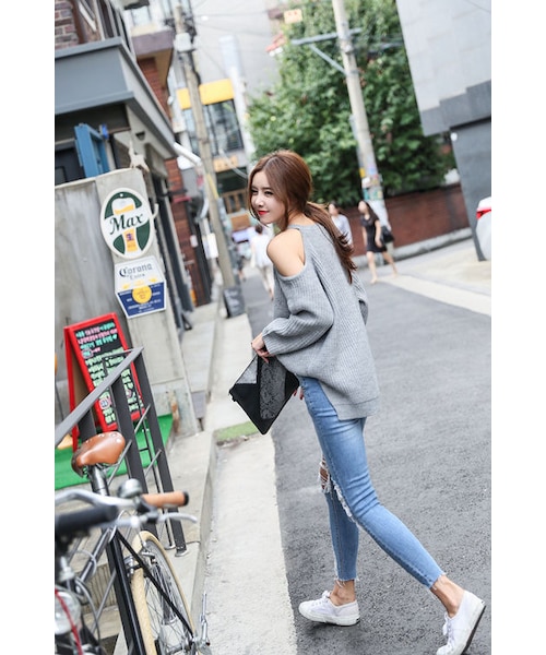 no brand（ノーブランド）の「フレイドヘム加工ダメージデニム（デニムパンツ・レディース・その他）」の14枚目の写真