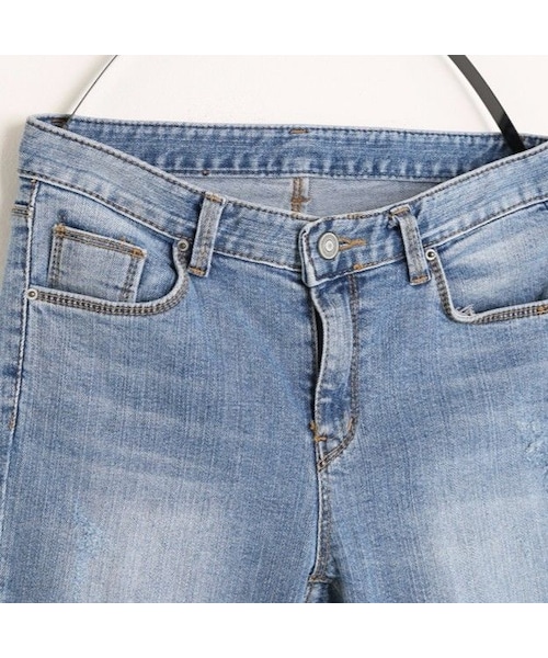 no brand（ノーブランド）の「フレイドヘム加工ダメージデニム（デニムパンツ・レディース・その他）」の8枚目の写真