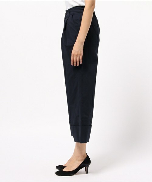 archives（アルシーヴ）の「チノワイドパンツ（チノパンツ・レディース・ベージュ/ネイビー・MEDIUM）」の4枚目の写真