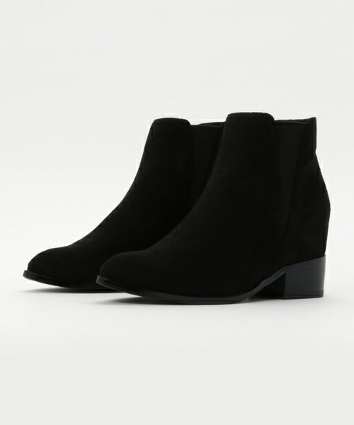 EVOL（イーボル）の「EVOL abcdevol インヒールサイドゴアブーツ AH30381（ブーツ・レディース・ブラック/ブラック系その他・22.5cm/23.0cm/23.5cm/24.0cm/24.5cm）」の2枚目の写真