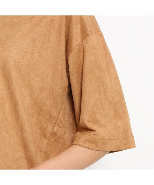 OZOC（オゾック）の「スエード風シャツ（トップス・レディース・キャメル/ブラック/レンガ・その他）」の8枚目の写真
