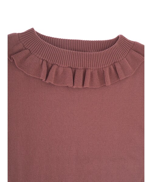 w closet(ダブルクローゼット)の「衿フリルパフスリーブニット(トップス・レディース・オフホワイト/Dピンク/グリーン/ブラック・FREE)」の8枚目の写真