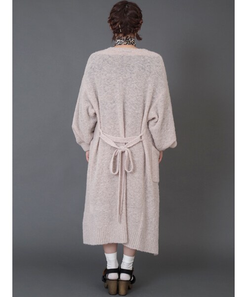 w closet(ダブルクローゼット)の「【先行予約】ブークレロングカーディガン(トップス・レディース・Lグレー/ピンクベージュ/チャコール・FREE)」の6枚目の写真