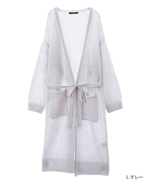 w closet(ダブルクローゼット)の「【先行予約】ブークレロングカーディガン(トップス・レディース・Lグレー/ピンクベージュ/チャコール・FREE)」の1枚目の写真