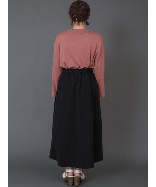 w closet（ダブルクローゼット）の「アシメヘムギャザー入りフレアスカート（スカート・レディース・ピンクベージュ/オレンジ/ブラック・FREE）」の6枚目の写真