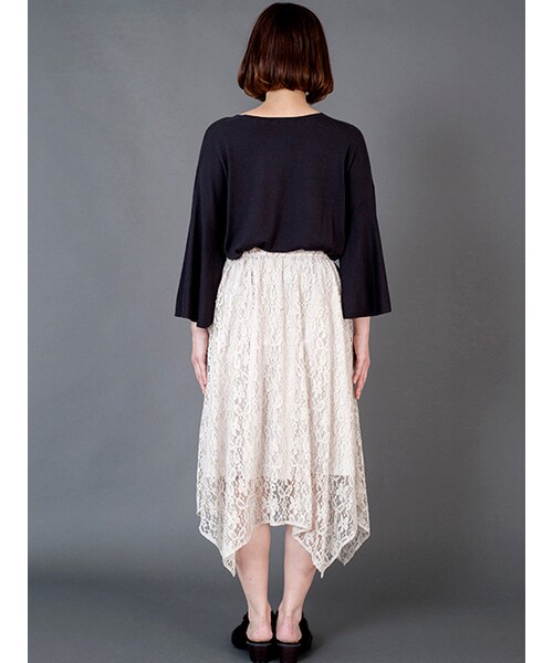 w closet(ダブルクローゼット)の「レースイレギュラーヘムスカート(スカート・レディース・Lグレー/Dピンク/ブラック・FREE)」の6枚目の写真