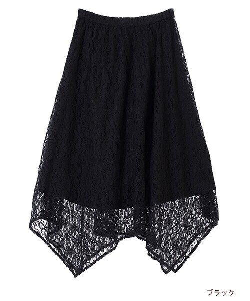 w closet(ダブルクローゼット)の「レースイレギュラーヘムスカート(スカート・レディース・Lグレー/Dピンク/ブラック・FREE)」の1枚目の写真