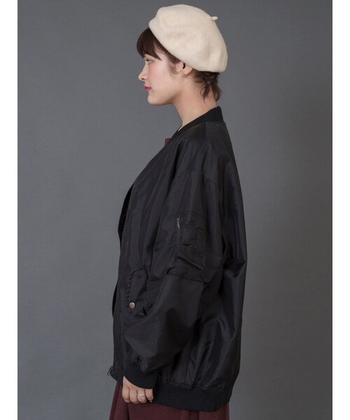 w closet(ダブルクローゼット)の「【先行予約】BIGシルエットMA-1(ジャケット/アウター・レディース・Lグレー/カーキ/ブラック・FREE)」の5枚目の写真