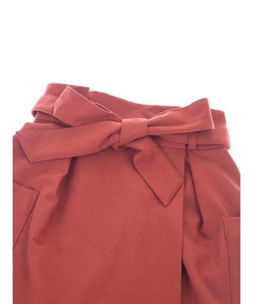 w closet（ダブルクローゼット）の「リボン付きアシメラップスカート（スカート・レディース・ベージュ/オレンジ/Dレッド・FREE）」の7枚目の写真