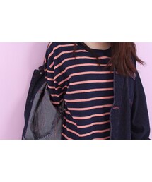OLDMICKEY  | ベーシックボーダー柄7分袖Tシャツ(P000BILX)(Tシャツ/カットソー)