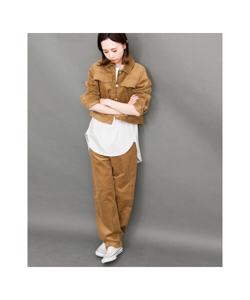 KBF（ケイビーエフ）の「コーデュロイジャケット（ジャケット/アウター・レディース・PINK/L/BLUE/CAMEL・M/L）」の9枚目の写真