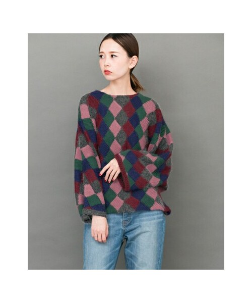 KBF マルチカラーバスケット編みニット KBF（ケイビーエフ）の「マルチカラーバスケット編みニット（）」 - WEAR