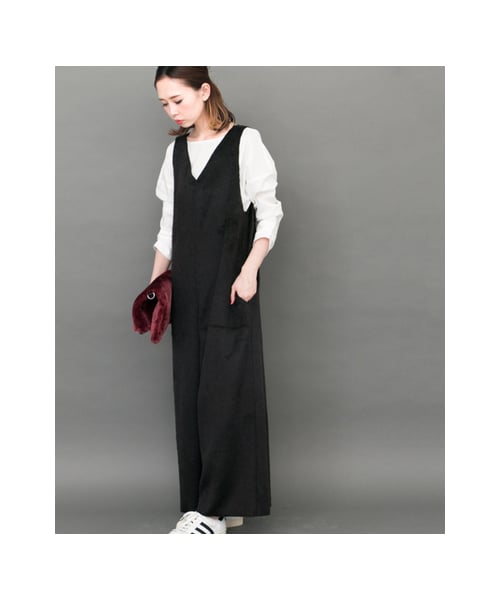 KBF（ケイビーエフ）の「深Vネックオールインワン（オールインワン・サロペット・レディース・BEIGE/L/BLUE/GRAY/BLACK・one）」の6枚目の写真