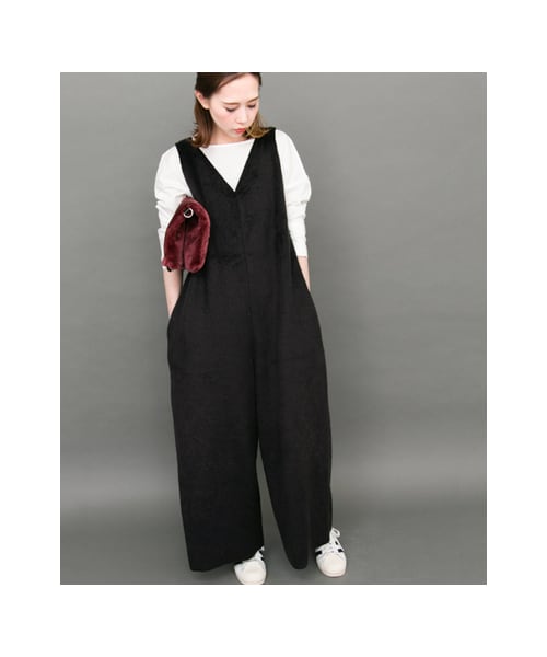 KBF（ケイビーエフ）の「深Vネックオールインワン（オールインワン・サロペット・レディース・BEIGE/L/BLUE/GRAY/BLACK・one）」の5枚目の写真