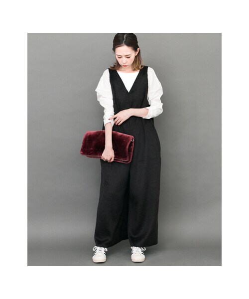 KBF（ケイビーエフ）の「深Vネックオールインワン（オールインワン・サロペット・レディース・BEIGE/L/BLUE/GRAY/BLACK・one）」の7枚目の写真