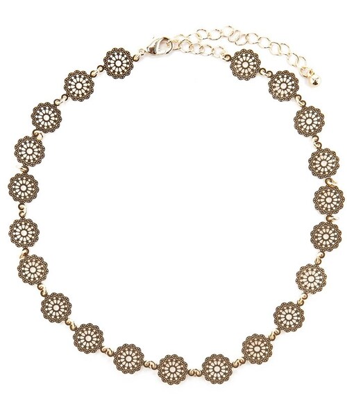 FOREVER 21（フォーエバー トゥエンティーワン）の「FOREVER 21 Ornate Medallion Necklace（ネックレス・レディース・Gold・ONE SIZE）」の3枚目の写真