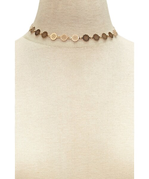 FOREVER 21（フォーエバー トゥエンティーワン）の「FOREVER 21 Ornate Medallion Necklace（ネックレス・レディース・Gold・ONE SIZE）」の4枚目の写真