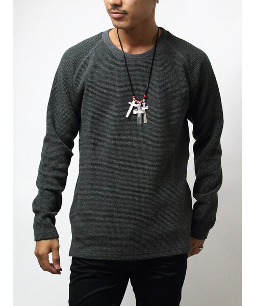 JACKROSE(ジャックローズ)の「×Luv maison ミリタリーワッフルジャガードリブUネックロンTEE(トップス・メンズ・ブラック/ホワイト/カーキ・M/L)」の17枚目の写真