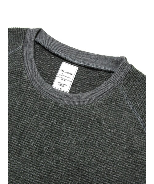 JACKROSE(ジャックローズ)の「×Luv maison ミリタリーワッフルジャガードリブUネックロンTEE(トップス・メンズ・ブラック/ホワイト/カーキ・M/L)」の19枚目の写真