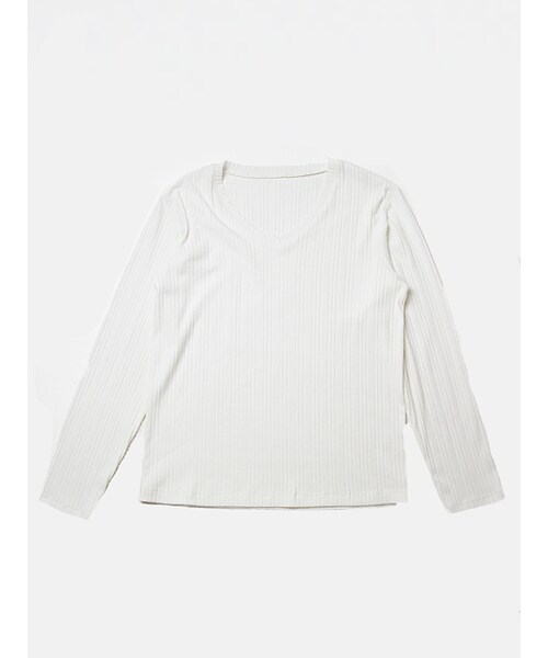 JACKROSE（ジャックローズ）の「×Luv maison ランダムテレコVネックロンTEE（トップス・メンズ・ブラック/グレー/ホワイト/ワイン/カーキ・M/L）」の7枚目の写真