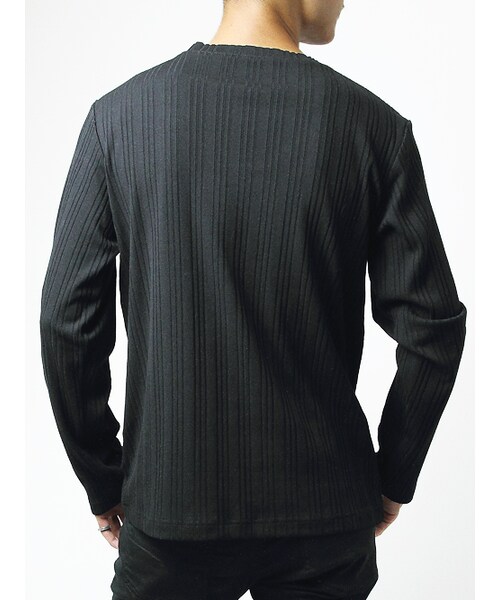 JACKROSE（ジャックローズ）の「×Luv maison ランダムテレコVネックロンTEE（トップス・メンズ・ブラック/グレー/ホワイト/ワイン/カーキ・M/L）」の9枚目の写真