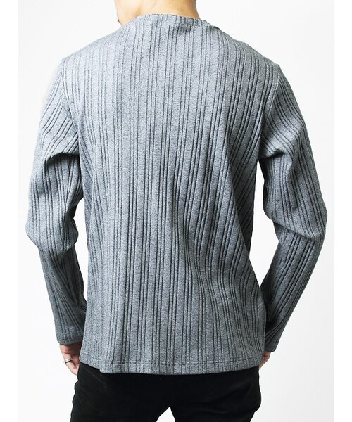 JACKROSE（ジャックローズ）の「×Luv maison ランダムテレコVネックロンTEE（トップス・メンズ・ブラック/グレー/ホワイト/ワイン/カーキ・M/L）」の16枚目の写真