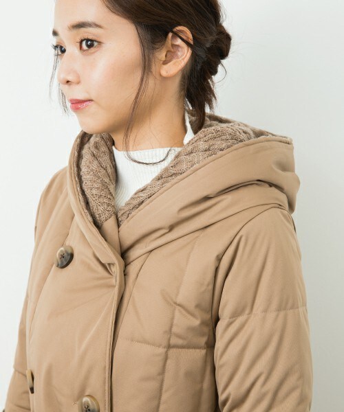 YOSOOU（ヨソオウ）の「【粧う/YOSOOU/ヨソオウ】Big Hood Coat（ダウンジャケット/コート・レディース・ブラック/チャコールグレー/ベージュ・2/3）」の11枚目の写真