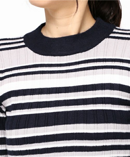 archives（アルシーヴ）の「マルチボーダープルオーバー（ニット/セーター・レディース・オフホワイト/グレー/ネイビー・MEDIUM）」の7枚目の写真