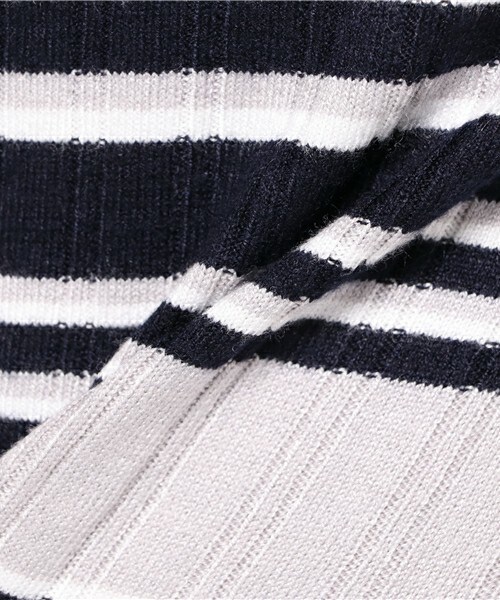 archives（アルシーヴ）の「マルチボーダープルオーバー（ニット/セーター・レディース・オフホワイト/グレー/ネイビー・MEDIUM）」の9枚目の写真