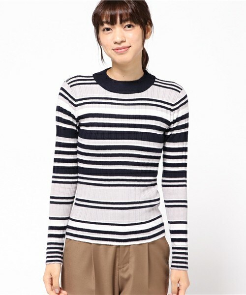 archives（アルシーヴ）の「マルチボーダープルオーバー（ニット/セーター・レディース・オフホワイト/グレー/ネイビー・MEDIUM）」の4枚目の写真