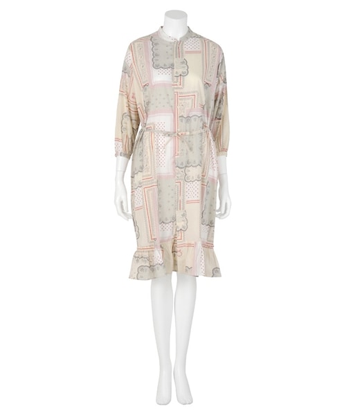 Ne-net（ネネット）の「コラハンシャツ / ワンピース（ワンピース/ドレス・レディース・green/red）」の2枚目の写真