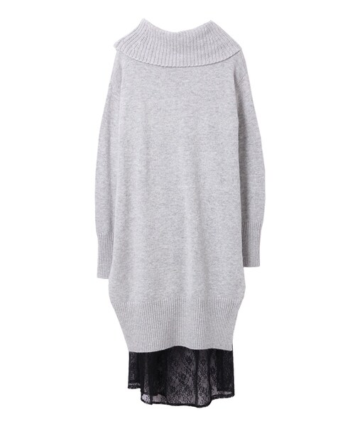 31 Sons de mode（トランテアン　ソン　ドゥ　モード）の「≪新作≫アンゴラ混オフタートルネックワンピース×レースペチコートセット（ワンピース/ドレス・レディース・ライトグレー/ベージュ・36/38）」の7枚目の写真