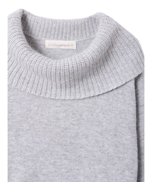 31 Sons de mode（トランテアン　ソン　ドゥ　モード）の「≪新作≫アンゴラ混オフタートルネックワンピース×レースペチコートセット（ワンピース/ドレス・レディース・ライトグレー/ベージュ・36/38）」の3枚目の写真