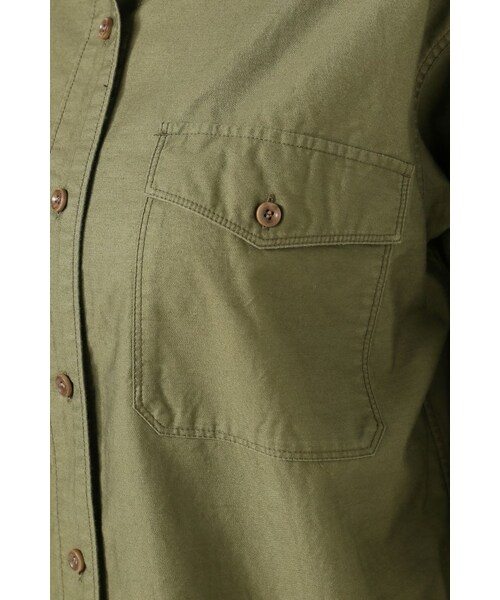 FRAMeWORK（フレームワーク）の「ムライトモールスキンワークシャツ（トップス・カーキ・フリー）」の11枚目の写真