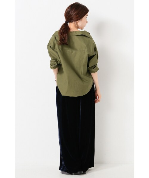 FRAMeWORK（フレームワーク）の「ムライトモールスキンワークシャツ（トップス・カーキ・フリー）」の3枚目の写真