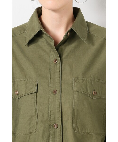FRAMeWORK（フレームワーク）の「ムライトモールスキンワークシャツ（トップス・カーキ・フリー）」の7枚目の写真